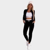 Ženski športni komplet 3 delov z zadrgo in udobno prileganje