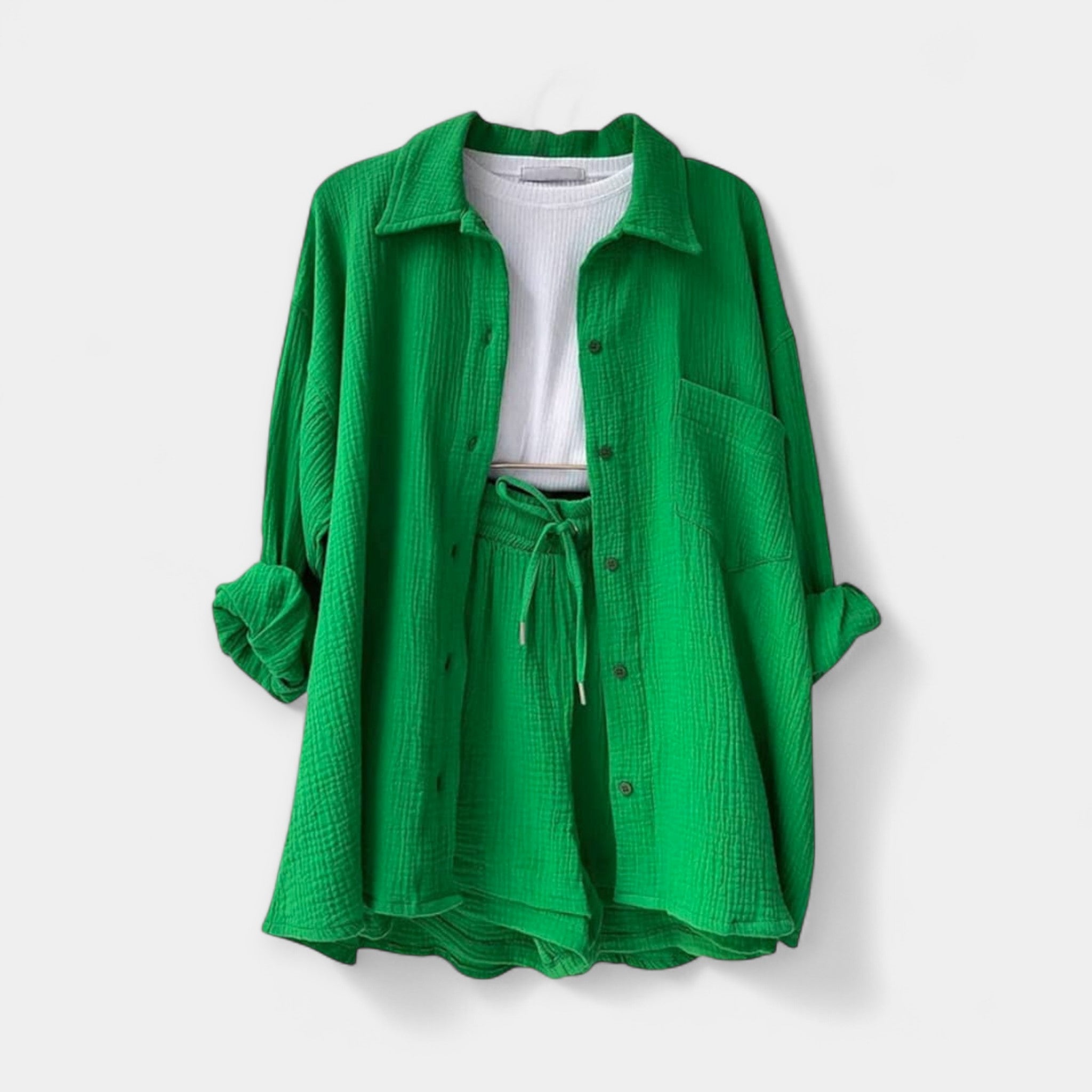 Dvo-barvni Poletni Set Top in Šort