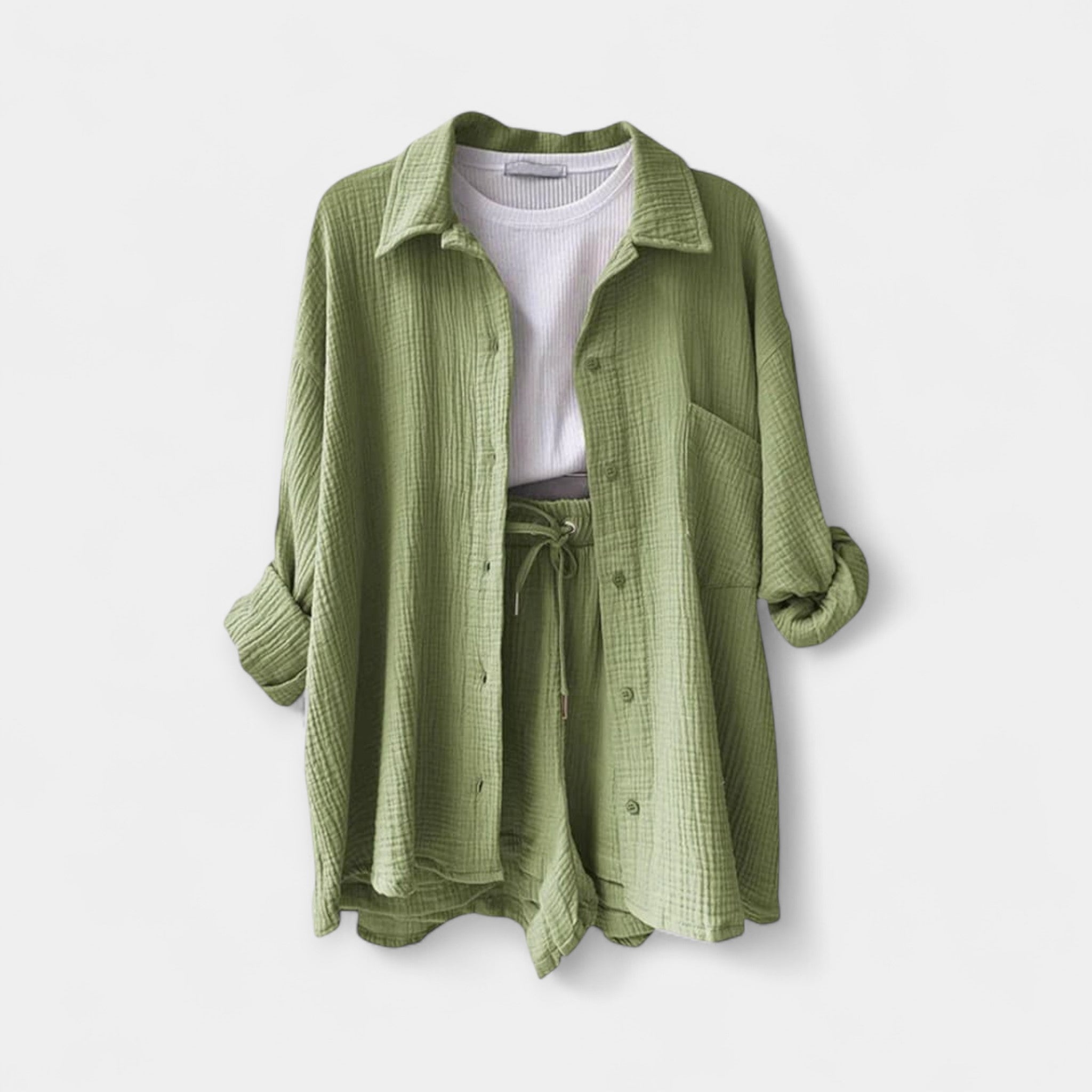 Dvo-barvni Poletni Set Top in Šort