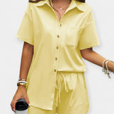 Udobna komplet s srajco in kratkimi hlačami