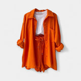 Dvo-barvni Poletni Set Top in Šort