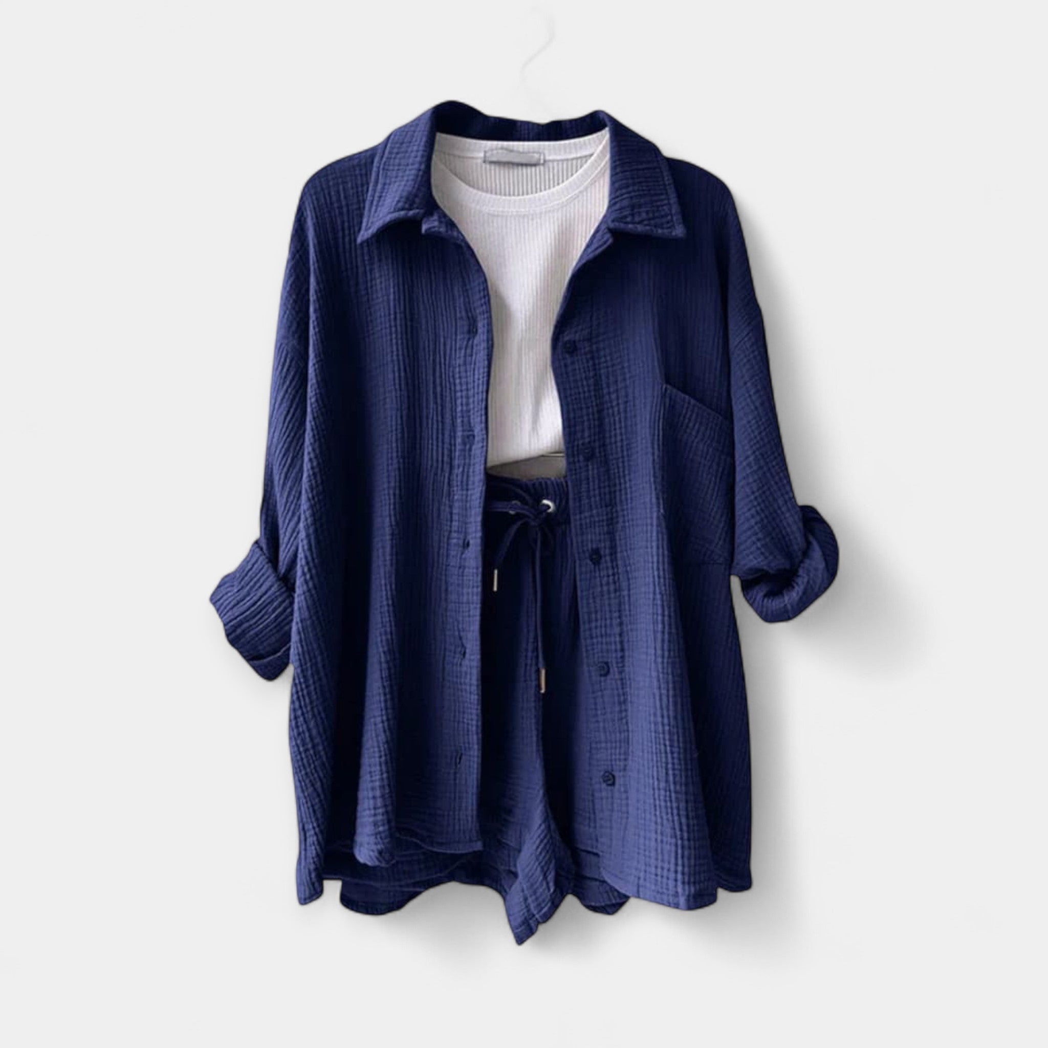 Dvo-barvni Poletni Set Top in Šort