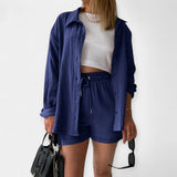 Dvo-barvni Poletni Set Top in Šort