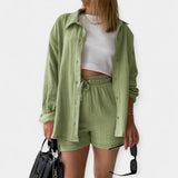 Dvo-barvni Poletni Set Top in Šort