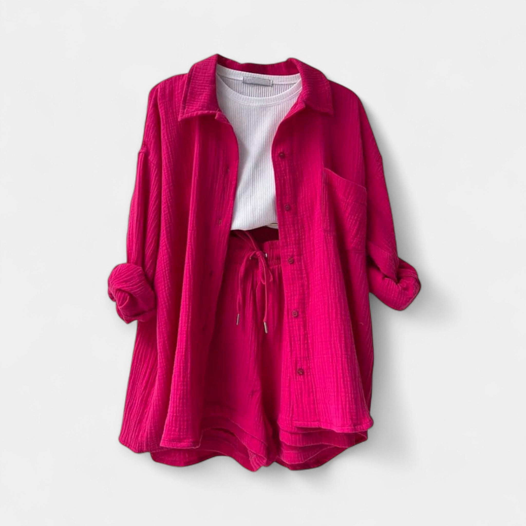 Dvo-barvni Poletni Set Top in Šort