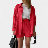 Dvo-barvni Poletni Set Top in Šort