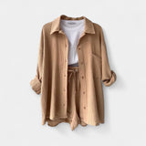 Dvo-barvni Poletni Set Top in Šort