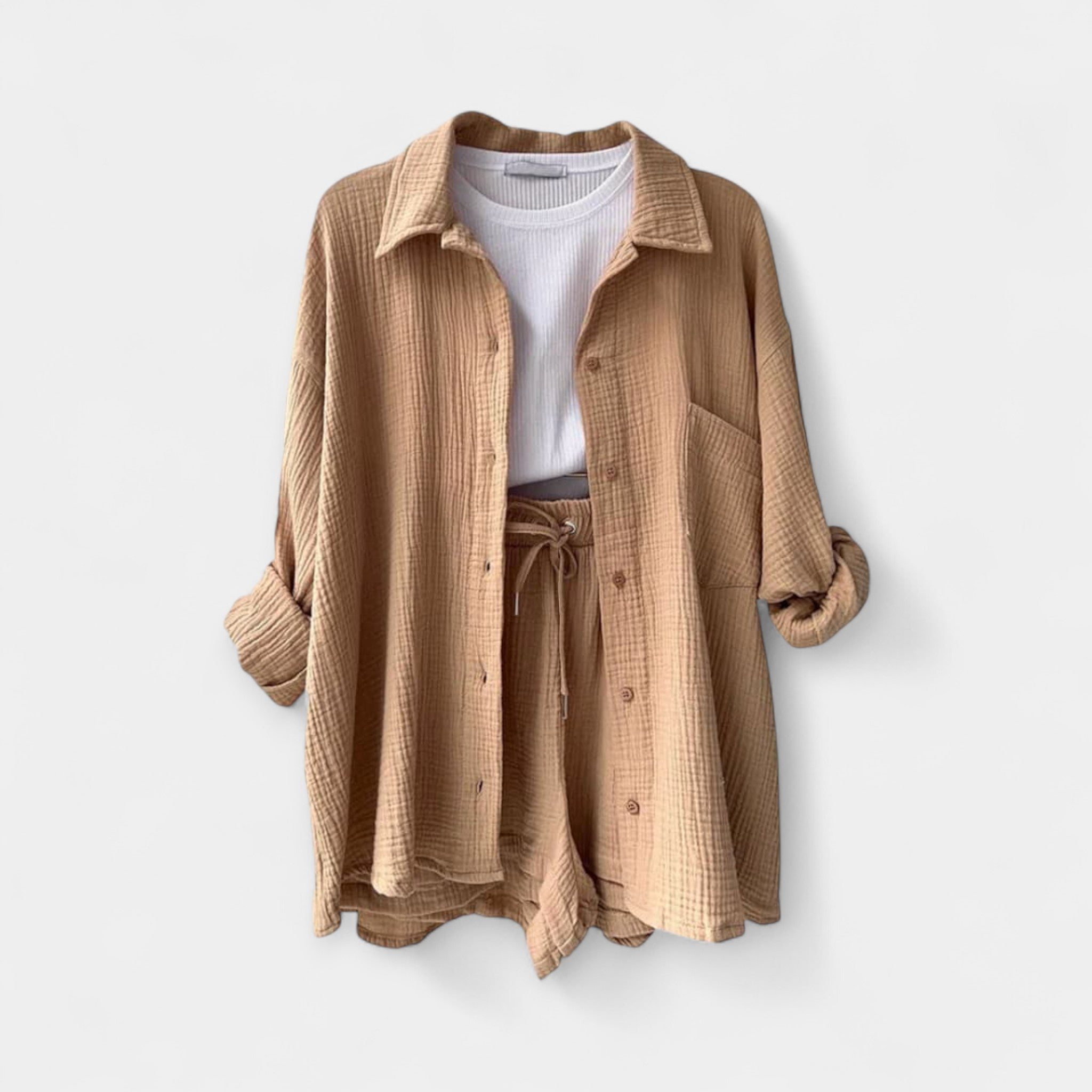 Dvo-barvni Poletni Set Top in Šort