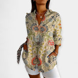 Bluza s gumbi in cvetličnim vzorcem