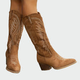 Stylish embroidered western boots
