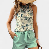 Set s tropskim vzorcem in halter topom