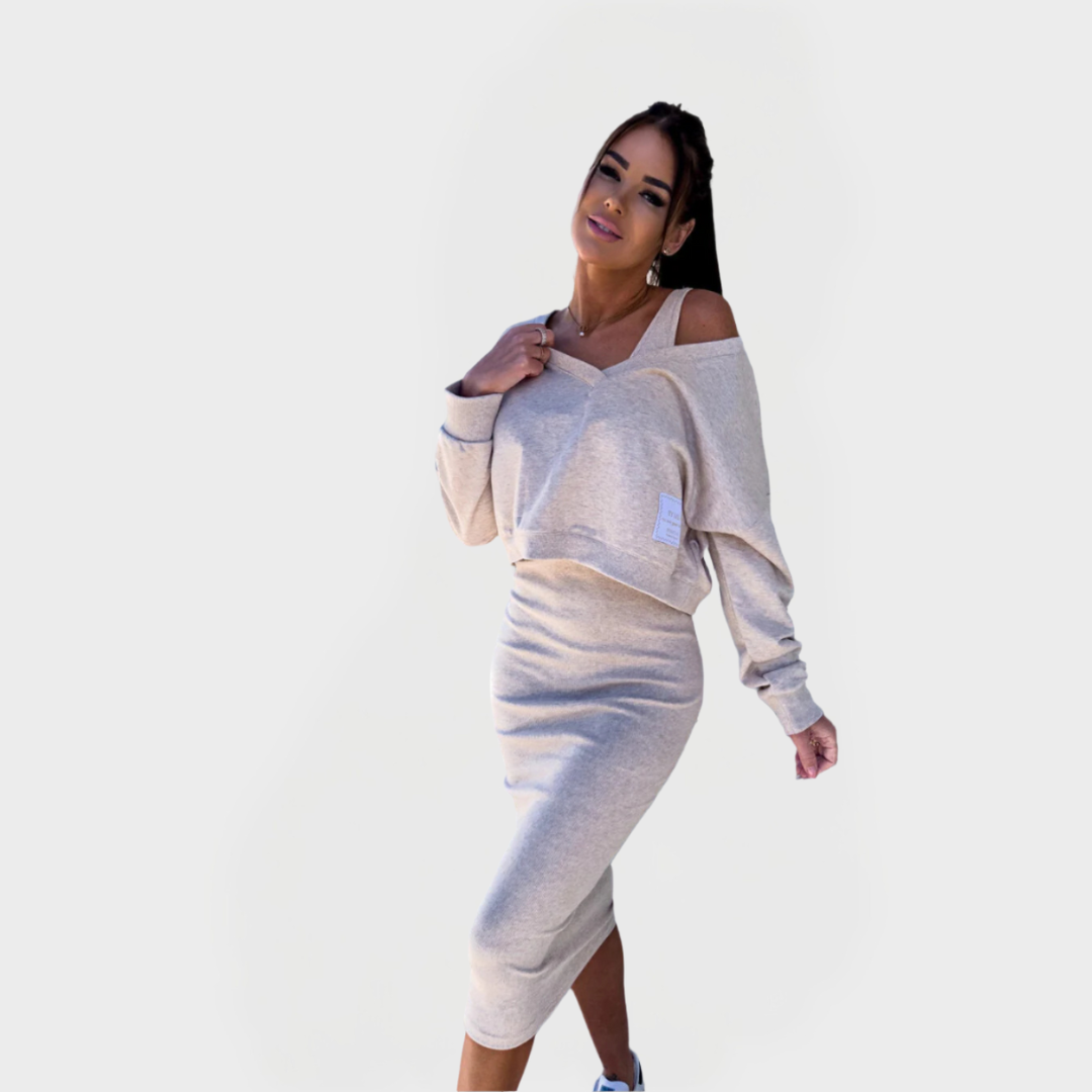 Poletni set s puloverjem in obleko za udobje in stil