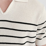 Casual Kratka Rokava Pletena Visoko Raztegljiva Polo Majica