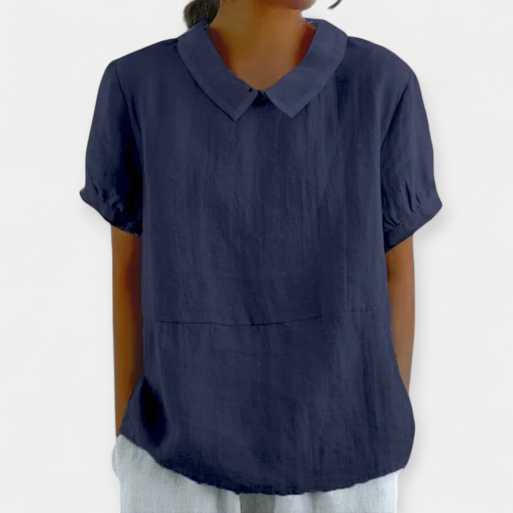 Bombažna Majica s Ovratnikom