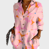 Bombažna Bluzica s Cvetličnim Motivom