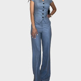 Komplet z V-izrezom in Hlačami