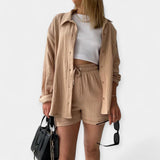 Dvo-barvni Poletni Set Top in Šort