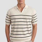 Casual Kratka Rokava Pletena Visoko Raztegljiva Polo Majica