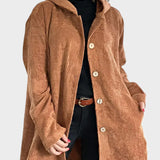 Krista - Udobna žametna jakna s kapuco