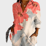 Bombažna Bluzica s Cvetličnim Motivom