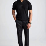 Vertikalno Črtasto Chic Gumbasto Polo Majica