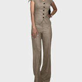 Komplet z V-izrezom in Hlačami