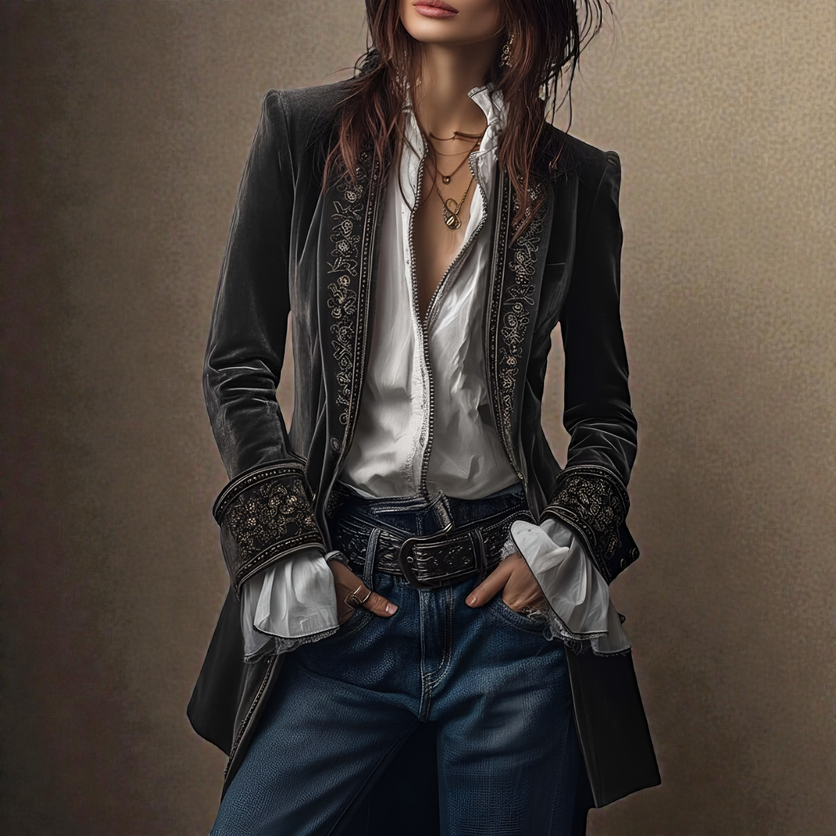 Nuria™ | Elegantna žametna jakna