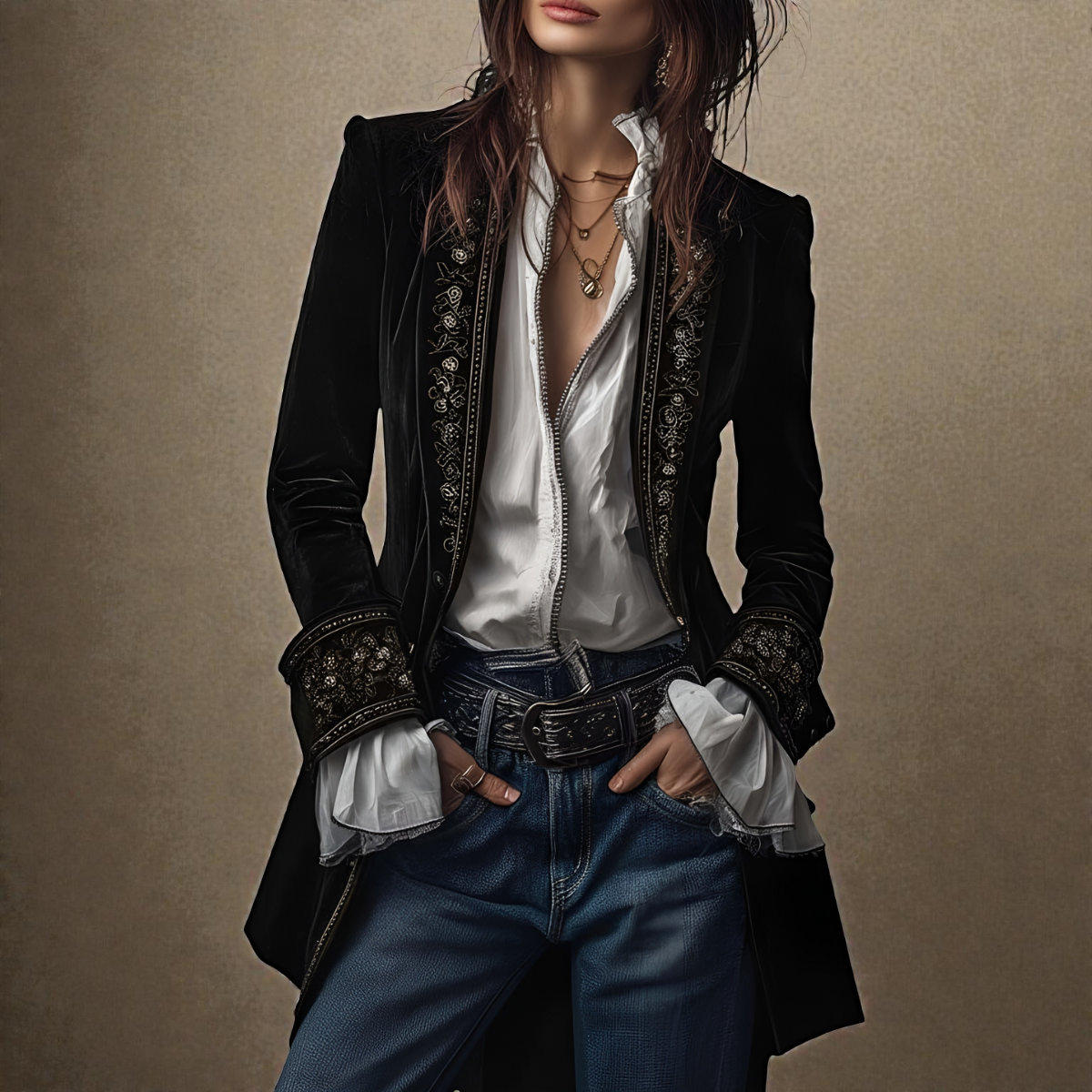 Nuria™ | Elegantna žametna jakna