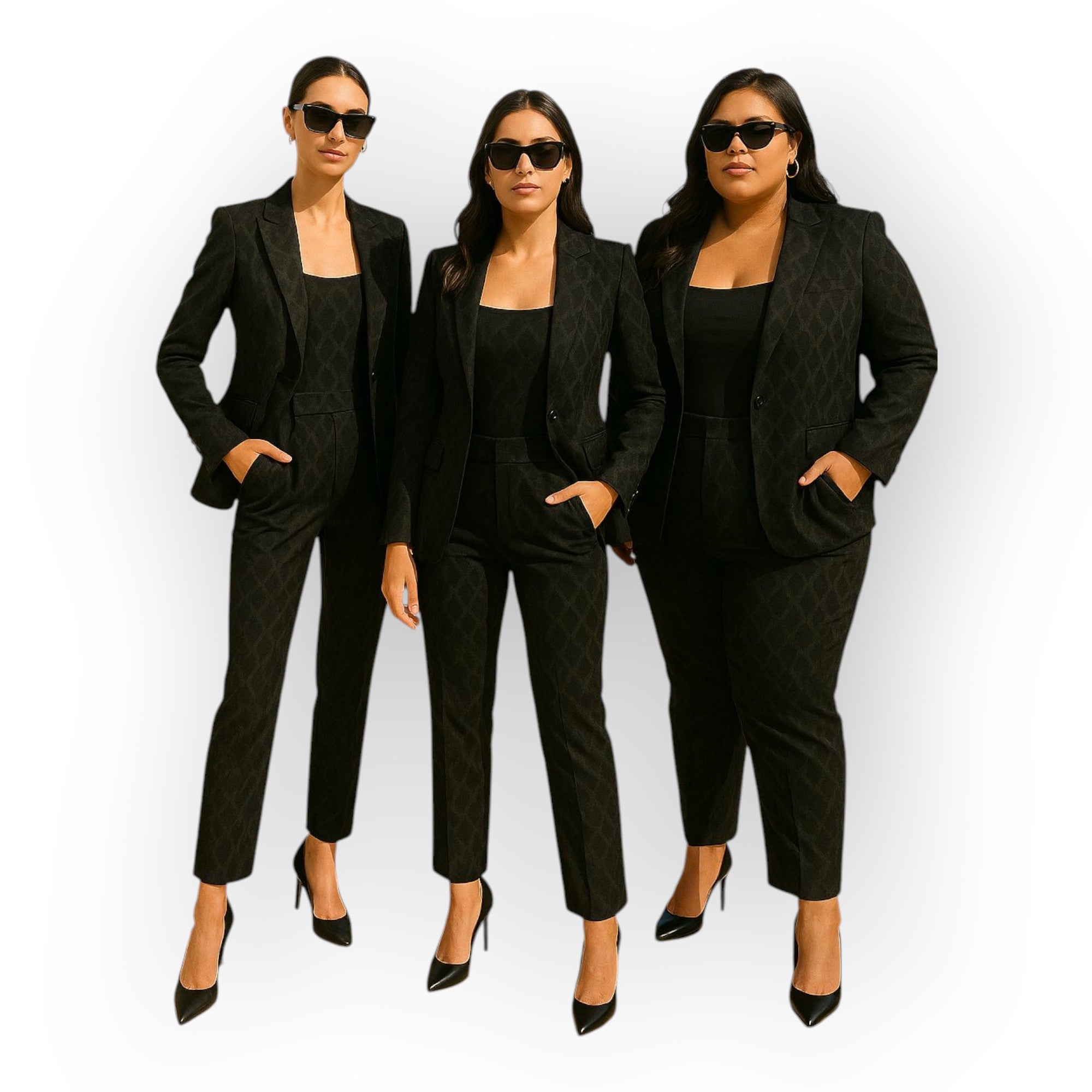 Elegantna jakna in hlače s minimalno estetiko