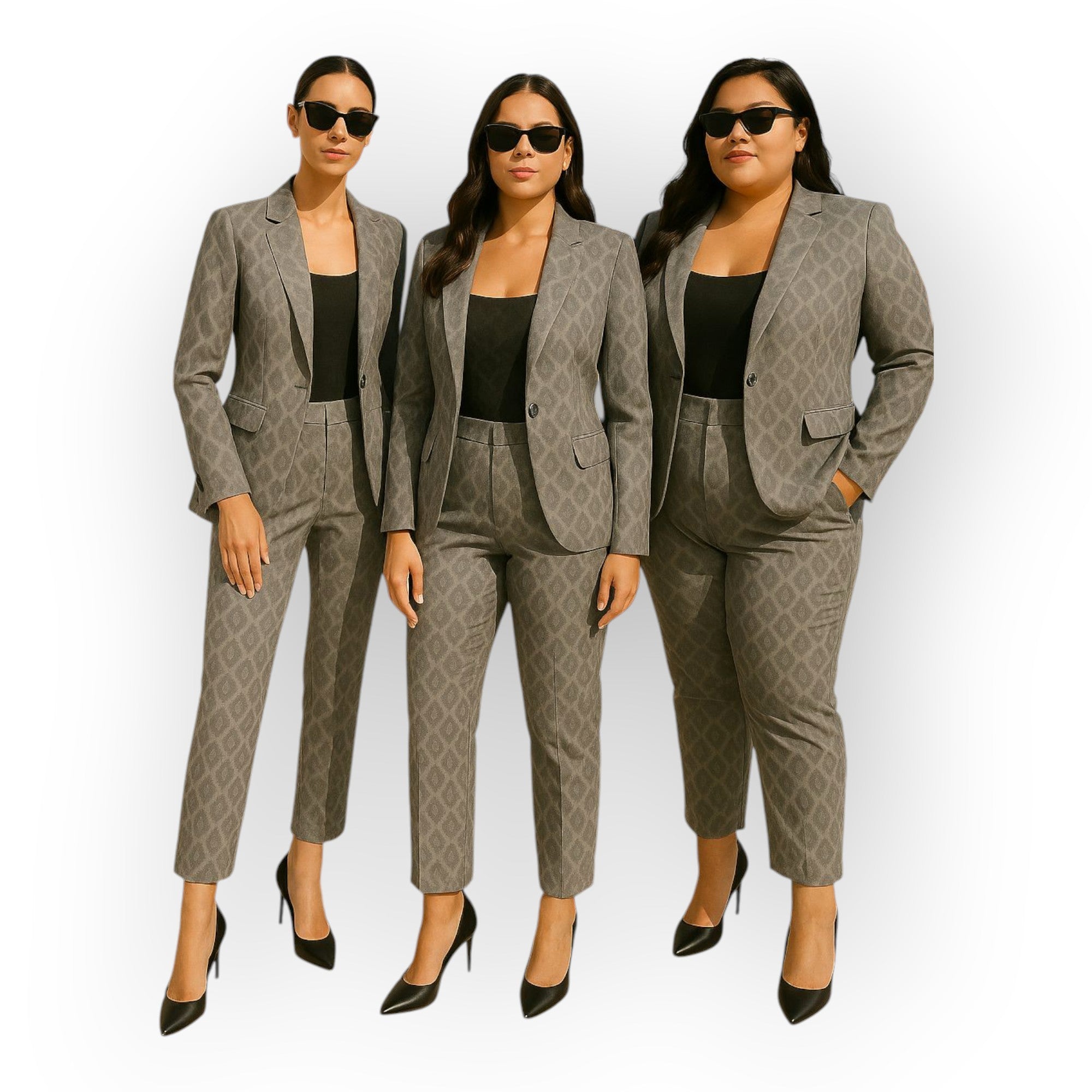 Elegantna jakna in hlače s minimalno estetiko