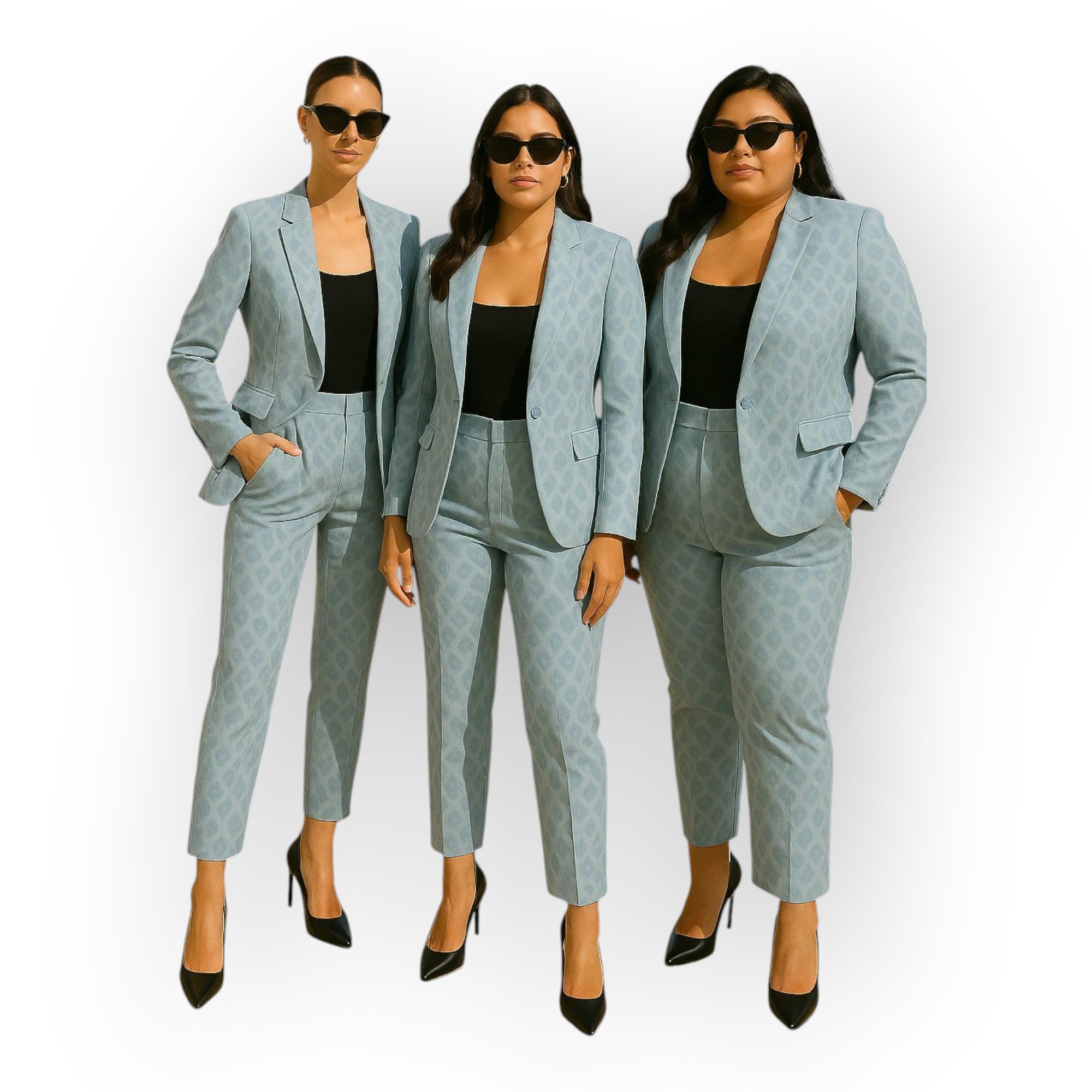 Elegantna jakna in hlače s minimalno estetiko