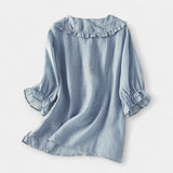 Praznična srajca z črtami in okrasnim ovratnikom