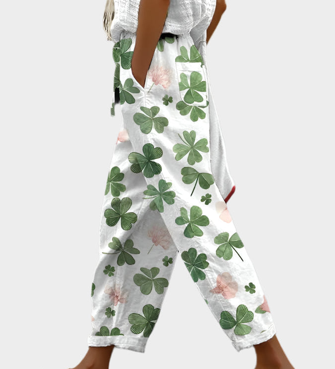 Sproščene Hlače z Motivom