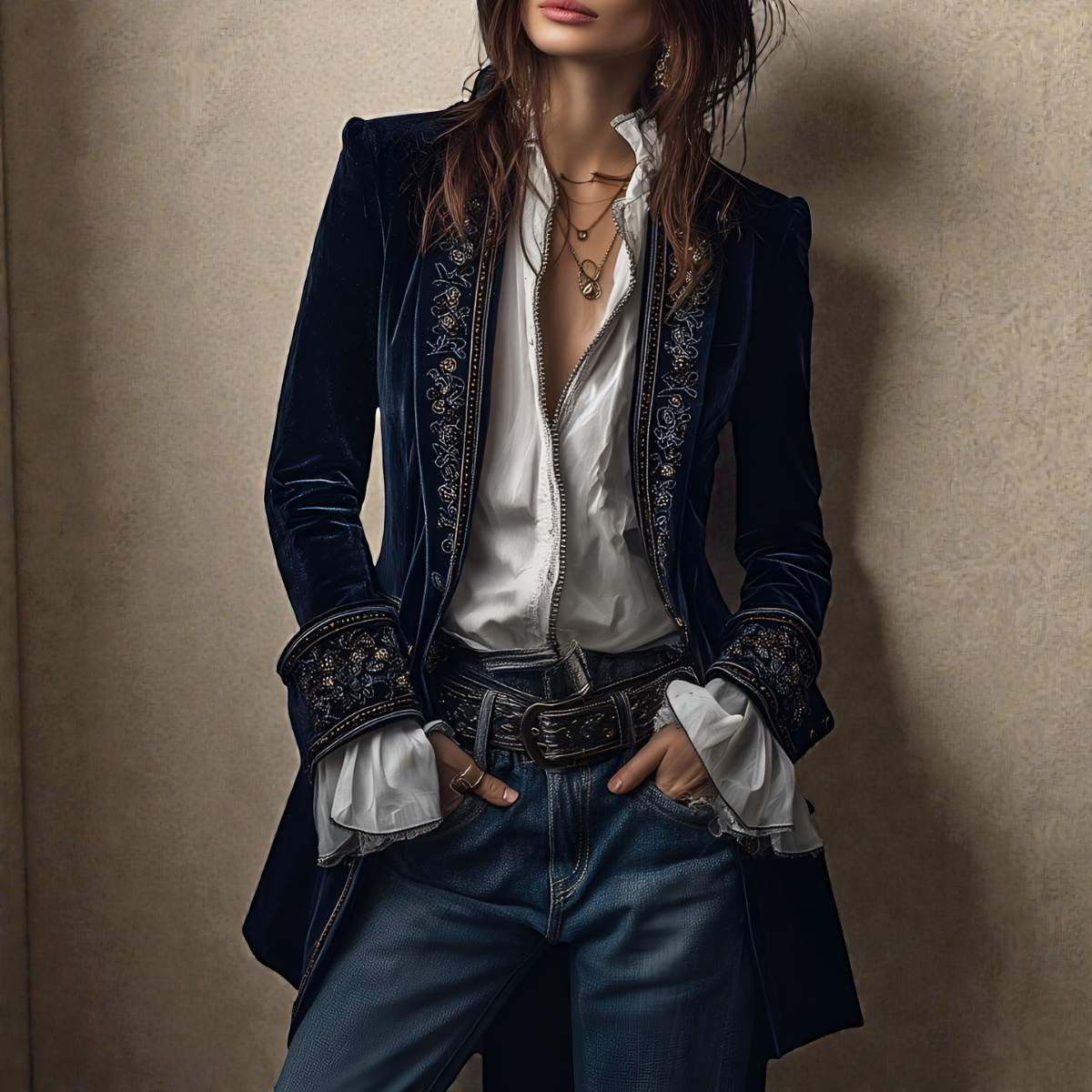 Nuria™ | Elegantna žametna jakna