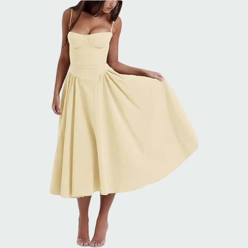 Saten Maxi Obleka z Tankimi Naramnicami