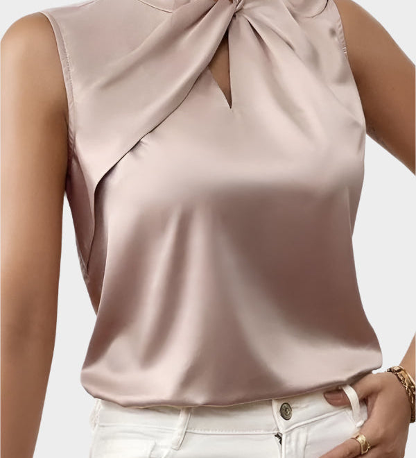 Elegantna Satenasta Majica Brez Rokavov