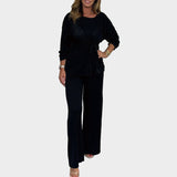 Ženski Mehki Set 2 Delov z Dolgimi Rokavi in Udobno Silhueto